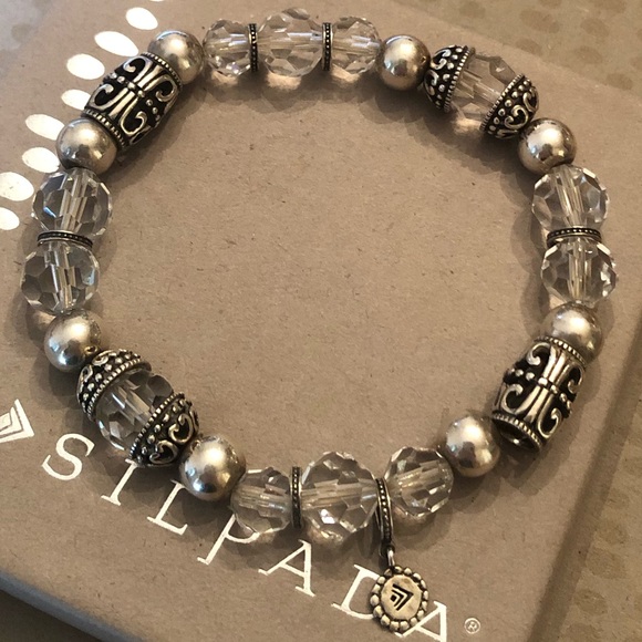 Silpada Sterling & Glass Stretch Bracelet B2413 - Picture 8 of 15